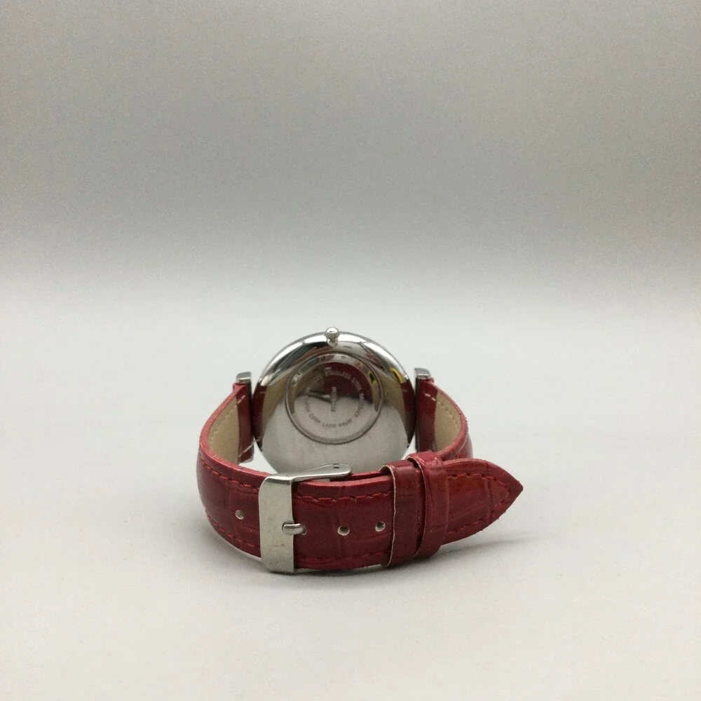 Accutime Watch Women 40mm Silver Tone MOP Dial Floating Crystals New Battery